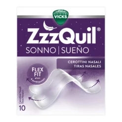 ZzzQuil Cerottini nasali - Cerotti per la congestione nasale e il russamento, taglia M, 10 pezzi