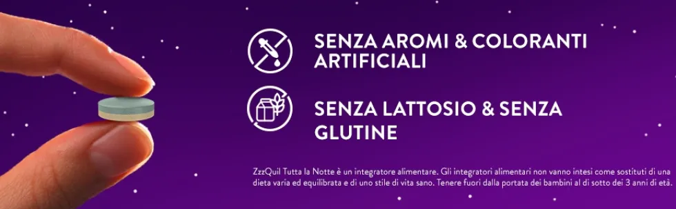ZzzQuil Sonno Tutta la Notte Integratore per Favorire l'Addormentamento, 28 Compresse